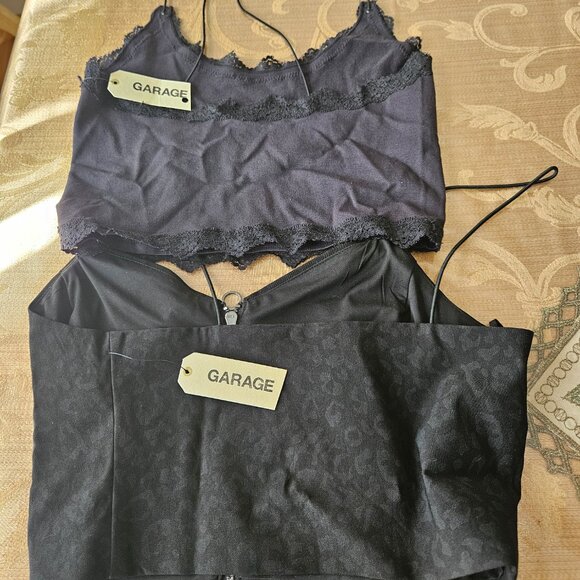 NWT Set of 2 Black Garage Crop Cami - Picture 4 of 10